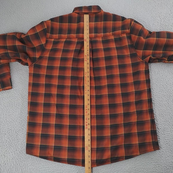 Dixxon Snap-on High Impact Jacket Mens 2XL Orange Black Plaid Sherpa Lined - Picture 14 of 16